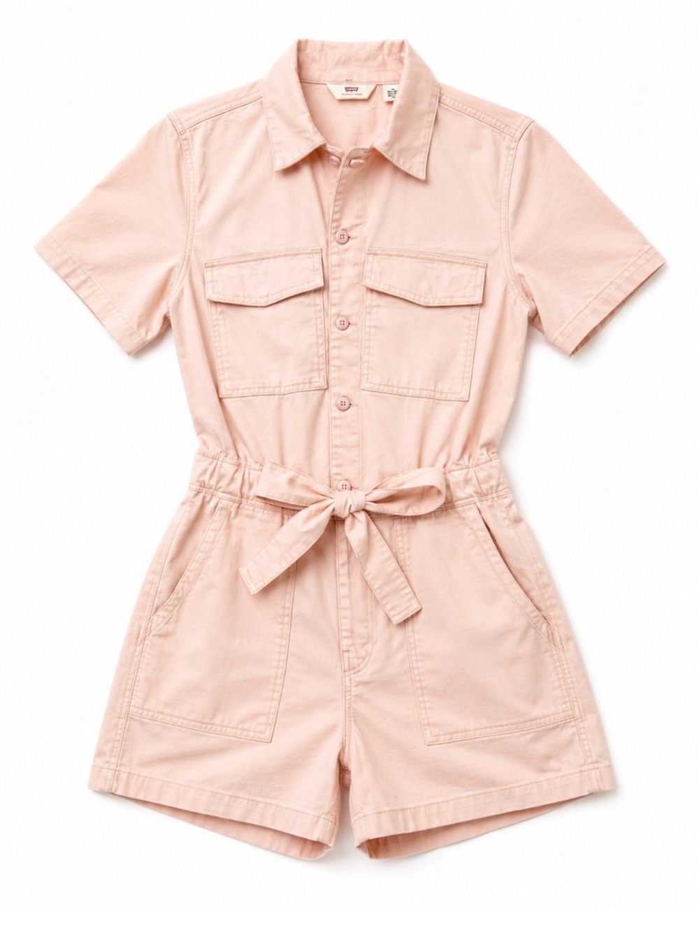 Levi's Pink Short-Sleeve Utility Romper